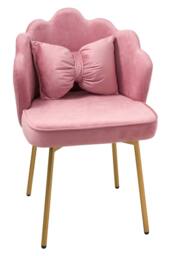 Living and Home Shell-Back Dressing Table Chair with Adjustable Feet in Pink - thumbnail 3