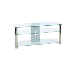 Moderna MMT Clear Glass TV Stand 115cm for Up to 55 Inch LED 4K TV - thumbnail 2