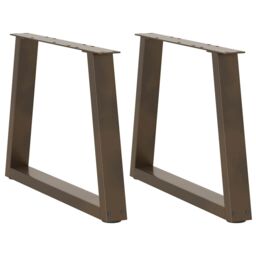 Berkfield Home Dining Table Legs V-Shape 2 pcs Black 70x(42-43.3) cm Steel - thumbnail 1