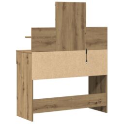 Berkfield Home Dressing Table with LED Artisan Oak 100x40x130 cm in Brown - Size: 100 x 40 x 130 cm - thumbnail 6