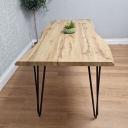KOSY KOALA Wooden Dining Table With Metal Hairpin Legs for Dining Room, Work, or Study (Length 117 cm) in Brown - thumbnail 5