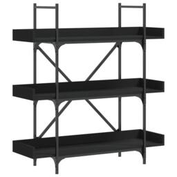 Berkfield Home Decorative Bookcase 3-Tier Black 100x33x108.5 cm Engineered Wood - thumbnail 3