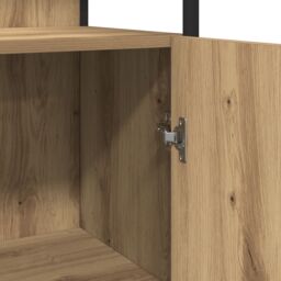 Berkfield Home Bathroom Cabinet Artisan Oak 33x33x185, 5 cm Engineered Wood in Brown - thumbnail 9