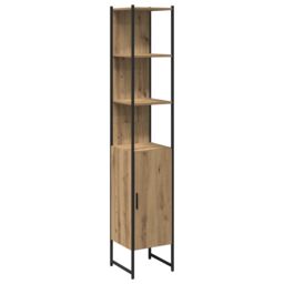 Berkfield Home Bathroom Cabinet Artisan Oak 33x33x185, 5 cm Engineered Wood in Brown - thumbnail 2