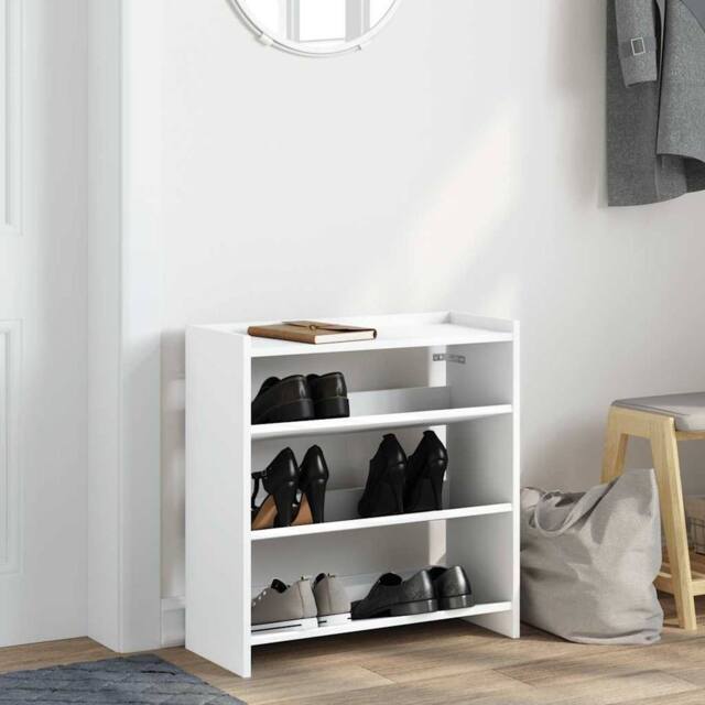 Berkfield Home Shoe Rack White 60x25x62 cm Engineered Wood - Size: 60 x 25 x 62 cm - image 1