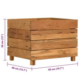 Berkfield Home Raised Bed 50x40x38 cm Solid Wood Teak & Steel in Brown - Size: 50 x 40 x 38 cm - thumbnail 8
