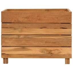 Berkfield Home Raised Bed 50x40x38 cm Solid Wood Teak & Steel in Brown - Size: 50 x 40 x 38 cm - thumbnail 1