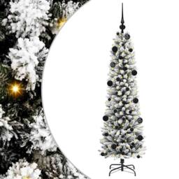 Berkfield Home Stunning Artificial Christmas Tree with 150 LEDs Green & white - thumbnail 3