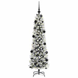 Berkfield Home Stunning Artificial Christmas Tree with 150 LEDs Green & white - thumbnail 1