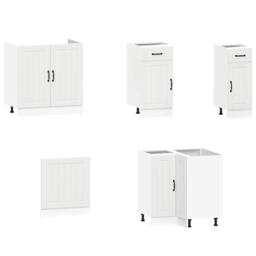 Berkfield Home Elegant 11 Piece Kitchen Cabinet Set Kalmar White Engineered Wood - thumbnail 4