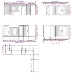 Berkfield Home Elegant 11 Piece Kitchen Cabinet Set Kalmar White Engineered Wood - thumbnail 9