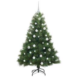 Berkfield Home Artificial Christmas Tree with 150 LEDs Green 150 cm PE & PVC - thumbnail 4