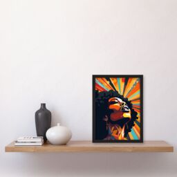 Artery8 Artwork Of Black Woman Announcing She Is Strong Starburst Art Print Framed Poster Wall Decor - Size: A4 - thumbnail 4