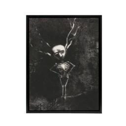 "Artery8 Pale Figure in Maze of Branches Redon Vintage Framed Canvas Wall Art in Grey - Size: W12"" x H16""" - thumbnail 1
