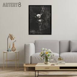 "Artery8 Pale Figure in Maze of Branches Redon Vintage Framed Canvas Wall Art in Grey - Size: W12"" x H16""" - thumbnail 3
