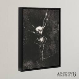 "Artery8 Pale Figure in Maze of Branches Redon Vintage Framed Canvas Wall Art in Grey - Size: W12"" x H16""" - thumbnail 2