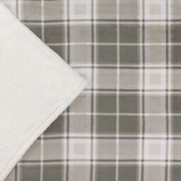 Wylder Nature Braemar Sherpa Tartan Fleece Throw in Beige - Size: 140 cm x 180 cm - thumbnail 6