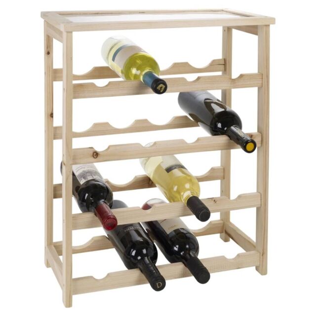 EONLION 16 Bottle Wooden Wine Rack Holder in Beige - image 1