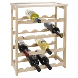 EONLION 16 Bottle Wooden Wine Rack Holder in Beige