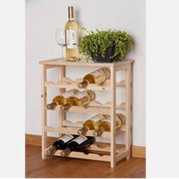 EONLION 16 Bottle Wooden Wine Rack Holder in Beige - thumbnail 2