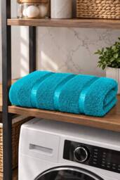 Dyzi 8 Piece Soft Towel Bale Set - Bathroom Towels in Assorted Sizes in Teal - thumbnail 4