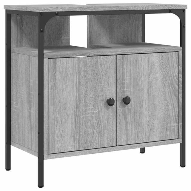 Berkfield Home Bathroom Sink Cabinet Grey Sonoma 60x30x60 cm Engineered Wood - Size: 60 x 30 x 60 cm - image 1