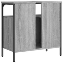 Berkfield Home Bathroom Sink Cabinet Grey Sonoma 60x30x60 cm Engineered Wood - Size: 60 x 30 x 60 cm - thumbnail 8
