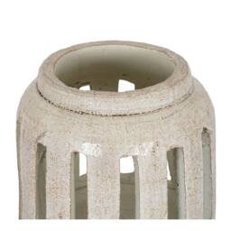 Hill Interiors Tarn Collection Ceramic Candle Holder 24cm x 26cm x 26cm in White - Size: 24 cm x 26 cm x 26 cm - thumbnail 2