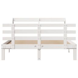 Berkfield Home Bed Frame with Headboard without Mattress White 140x190 cm - thumbnail 4