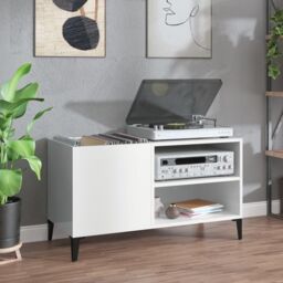 Berkfield Home Record Cabinet High Gloss White 84.5x38x48 cm Engineered Wood