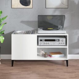 Berkfield Home Record Cabinet High Gloss White 84.5x38x48 cm Engineered Wood - thumbnail 3