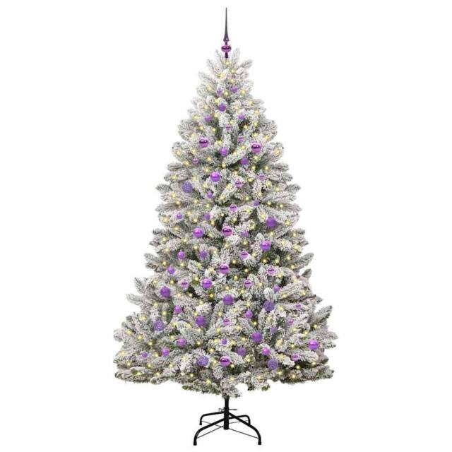 Berkfield Home Elegant Artificial Christmas Tree Green & White 210 cm PVC & Metal - image 1