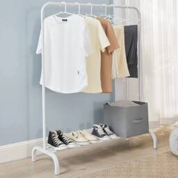 FLAVORA White-Heavy Duty Metal Clothes Rail Stand in White - Size: 500mm - thumbnail 2