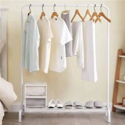 FLAVORA White-Heavy Duty Metal Clothes Rail Stand in White - Size: 500mm - thumbnail 5