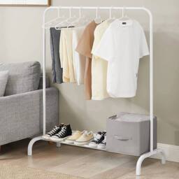 FLAVORA White-Heavy Duty Metal Clothes Rail Stand in White - Size: 500mm - thumbnail 3