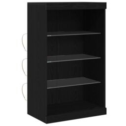 Berkfield Home Sideboard with LED Lights Black Oak 60, 5x37x100 cm - Size: 5 x 37 x 100 cm - thumbnail 2