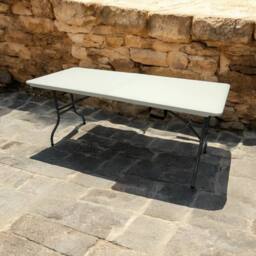 Kelvenix Plastic Folding Camping table, folding Blowmold table in White - Size: 0.6m2 - thumbnail 3