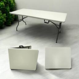 Kelvenix Plastic Folding Camping table, folding Blowmold table in White - Size: 0.6m2 - thumbnail 2