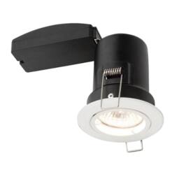 First Choice Lighting Set of 10 Fire Rated Downlights - White Fixed GU10 Recessed Downlights - thumbnail 3