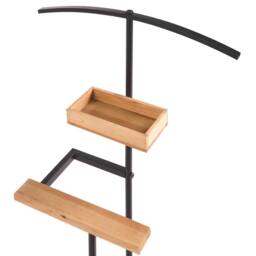 Wyld and Coco Coat Rack Black Steel with Fir Shelves 118 cm - thumbnail 6
