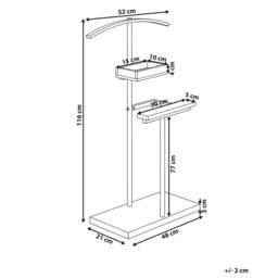 Wyld and Coco Coat Rack Black Steel with Fir Shelves 118 cm - thumbnail 3