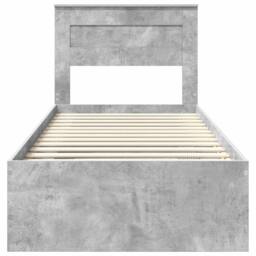 Berkfield Home Bed Frame with Headboard Concerte 90 x 200 cm Solid Pine Wood in Grey - thumbnail 7