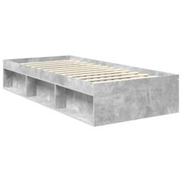 Berkfield Home Bed Frame with Headboard Concerte 90 x 200 cm Solid Pine Wood in Grey - thumbnail 5
