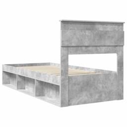 Berkfield Home Bed Frame with Headboard Concerte 90 x 200 cm Solid Pine Wood in Grey - thumbnail 9