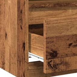 Berkfield Home Bedside Cabinets 2 pcs Old Wood 40x40x50 cm Engineered Wood in Brown - Size: 40 x 40 x 50 cm - thumbnail 9