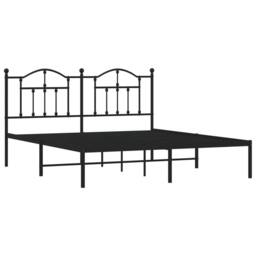 Berkfield Home Metal Bed Frame with Headboard Black 160x200 cm - thumbnail 4