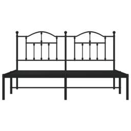 Berkfield Home Metal Bed Frame with Headboard Black 160x200 cm - thumbnail 5