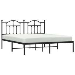 Berkfield Home Metal Bed Frame with Headboard Black 160x200 cm - thumbnail 3
