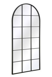 MirrorOutlet Black Metal Framed Arched Window Wall Garden Mirror (180CM X 90CM) - Size: 1 Pack - thumbnail 6