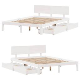 Berkfield Home Bed Frame with Drawers without Mattress White 120x200 cm - Size: Small Double - thumbnail 9